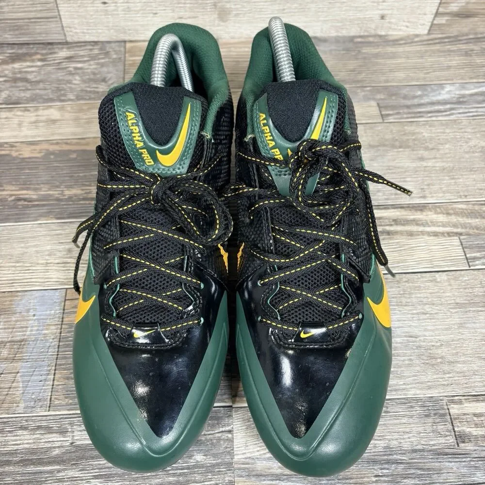 Nike 618055-012 Alpha Pro Low TD Football Cleats Green Bay Packers Men Sz 10.5